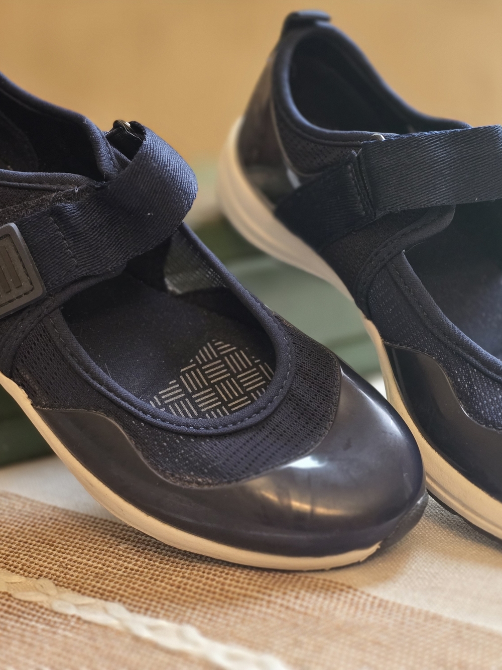 NEW Lands' End Navy Mary Jane Flats sz. 6.5